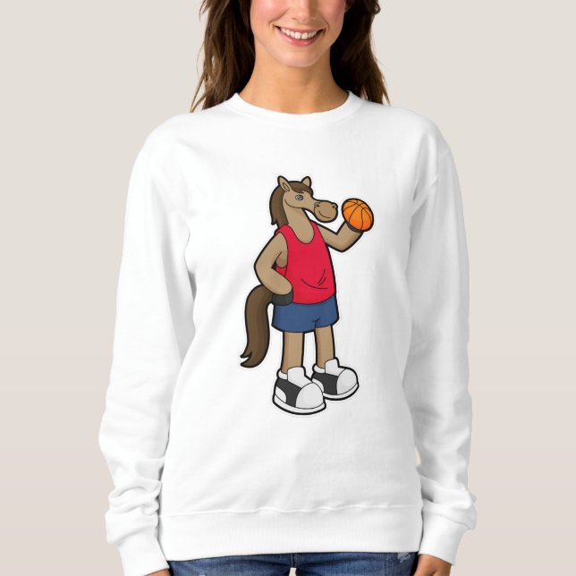 Horse as Basketball player with Basketball Sweatshirt (Front)