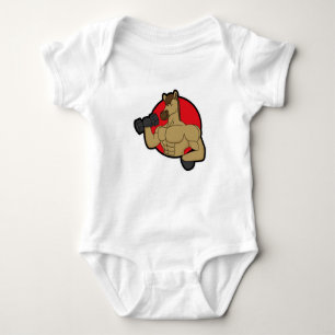 Horse as Bodybuilder with Dumbbell Baby Bodysuit