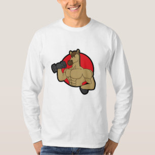 Horse as Bodybuilder with Dumbbell T-Shirt
