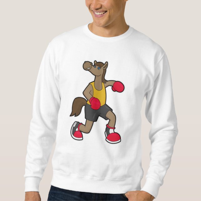 Horse as Boxer with Boxing gloves Sweatshirt (Front)