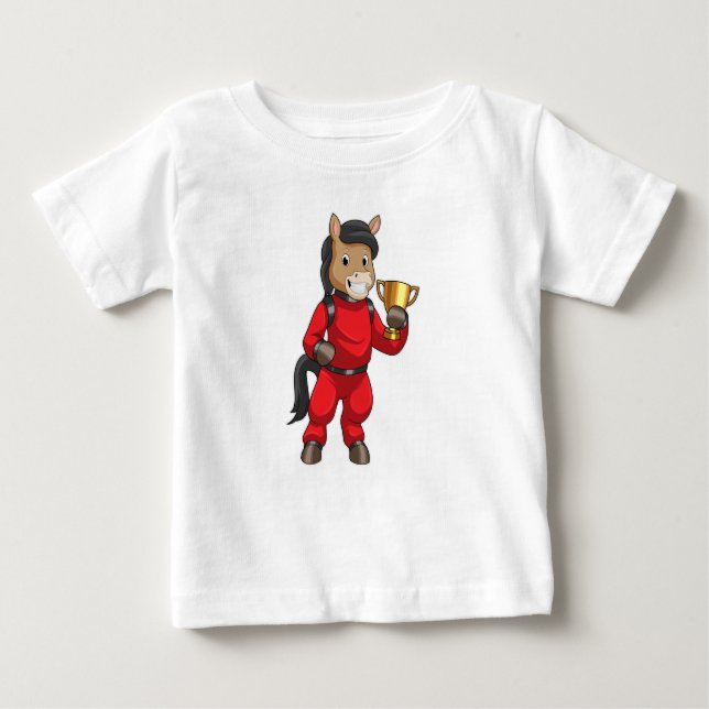 Horse as Champion with Trophy Baby T-Shirt (Front)