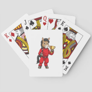 Horse as Champion with Trophy Playing Cards
