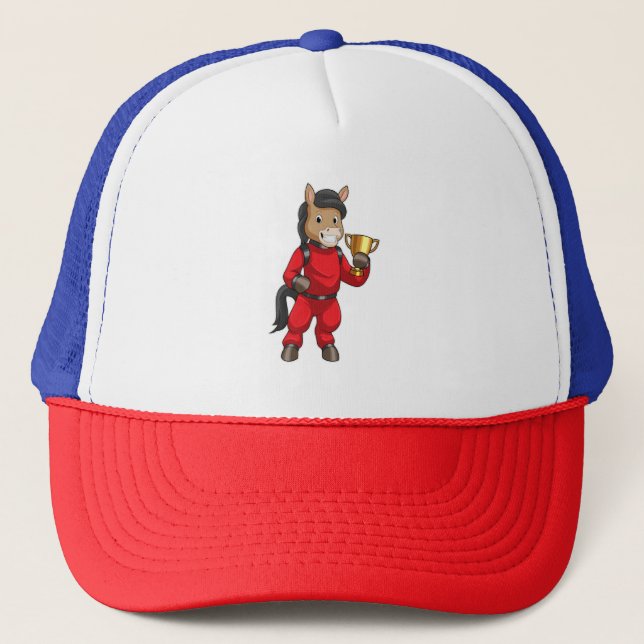 Horse as Champion with Trophy Trucker Hat (Front)