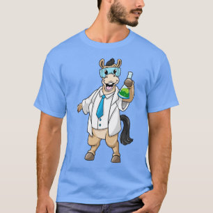 Horse as Chemist with Goggles and Test tube T-Shirt
