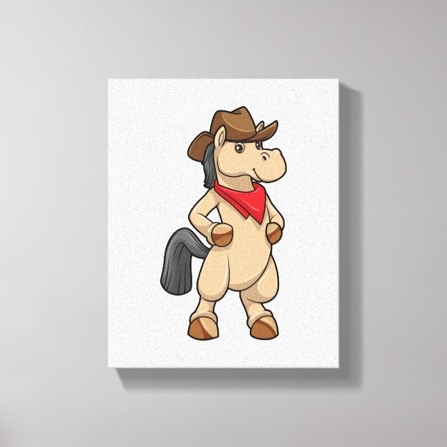 Horse as Cowboy Canvas Print (Front)