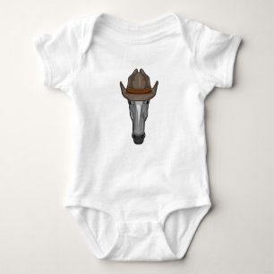 Horse as Cowboy with Hat Baby Bodysuit
