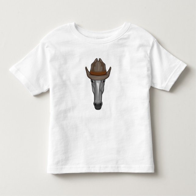Horse as Cowboy with Hat Toddler T-Shirt (Front)