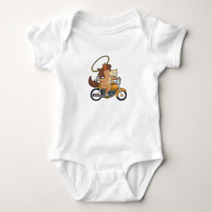Horse as Cowboy with Lasso & Motorcycle Baby Bodysuit