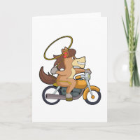 Horse as Cowboy with Lasso & Motorcycle