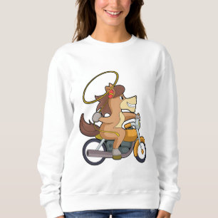 Horse as Cowboy with Lasso & Motorcycle Sweatshirt