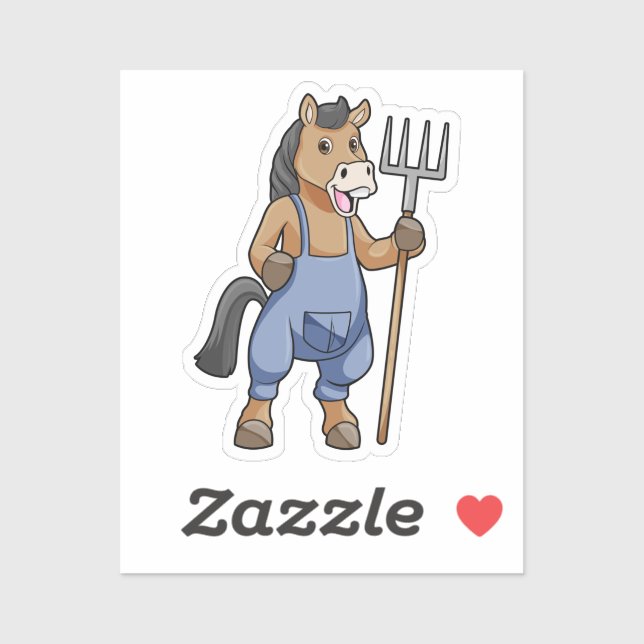 Horse as Farmer with Rake (Sheet)
