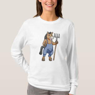 Horse as Farmer with Rake T-Shirt