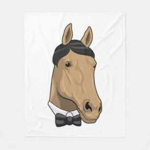 Horse as Gentleman with Bow tie Fleece Blanket