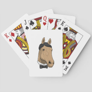 Horse as Gentleman with Bow tie Playing Cards