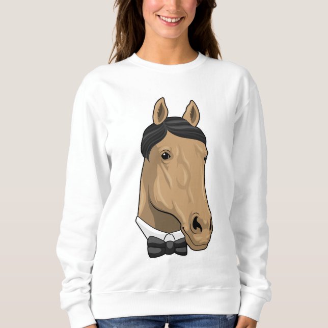 Horse as Gentleman with Bow tie Sweatshirt (Front)