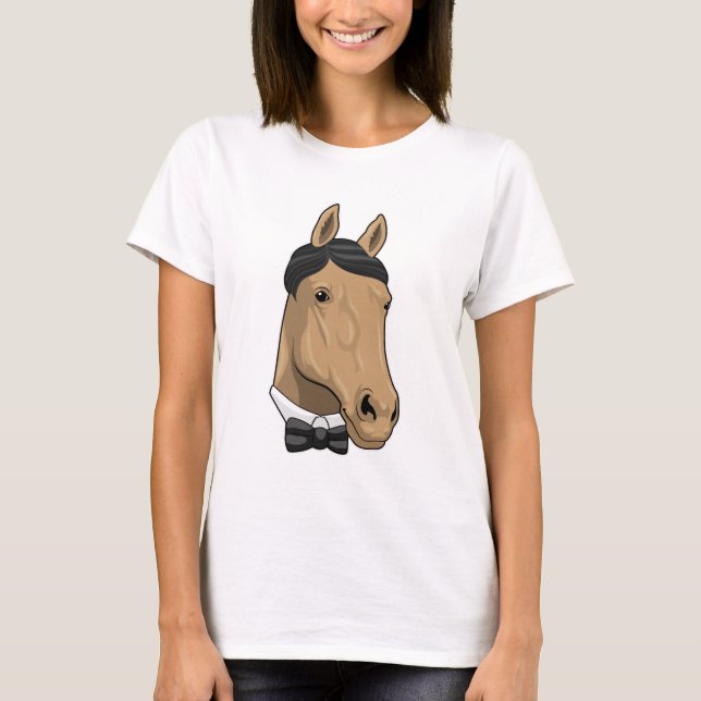 Horse as Gentleman with Bow tie T-Shirt (Front)