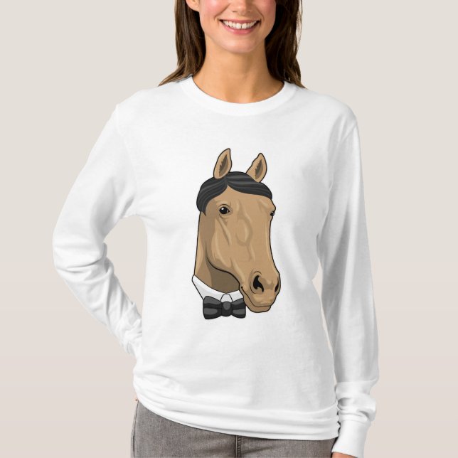 Horse as Gentleman with Bow tie T-Shirt (Front)