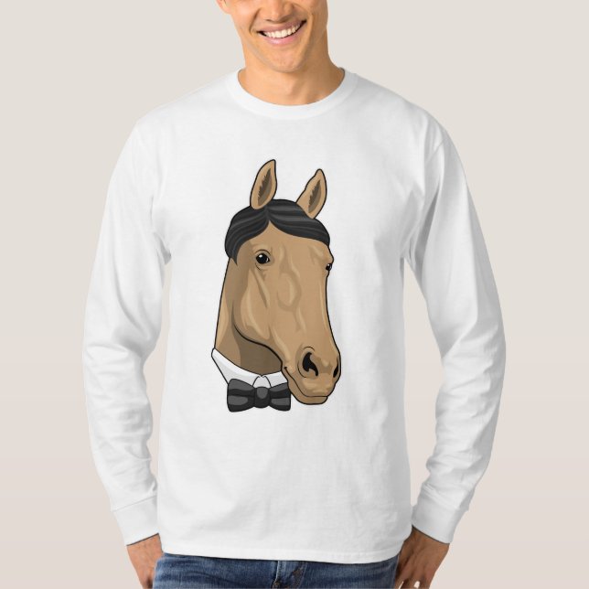 Horse as Gentleman with Bow tie T-Shirt (Front)