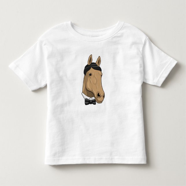 Horse as Gentleman with Bow tie Toddler T-Shirt (Front)