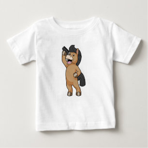 Horse as Hairdresser with Comb Baby T-Shirt