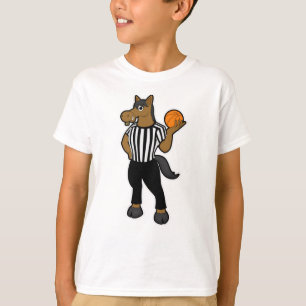 Horse as Referee with Basketball & Whistle T-Shirt