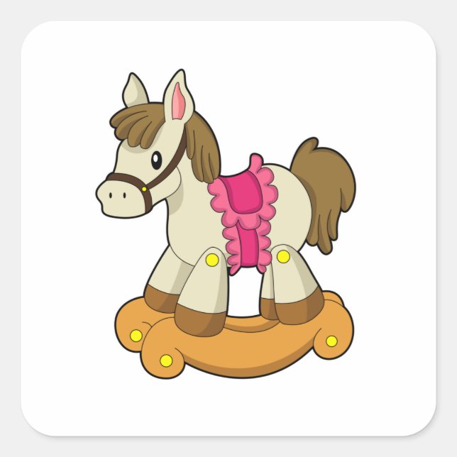 Horse as Rocking horse.PNG Square Sticker (Front)