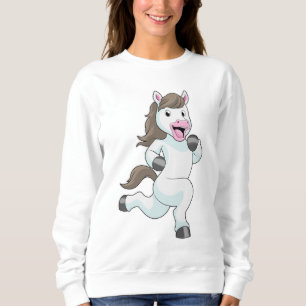 Horse as Runner at Running Sweatshirt
