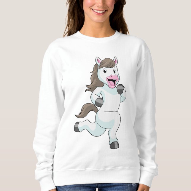 Horse as Runner at Running Sweatshirt (Front)