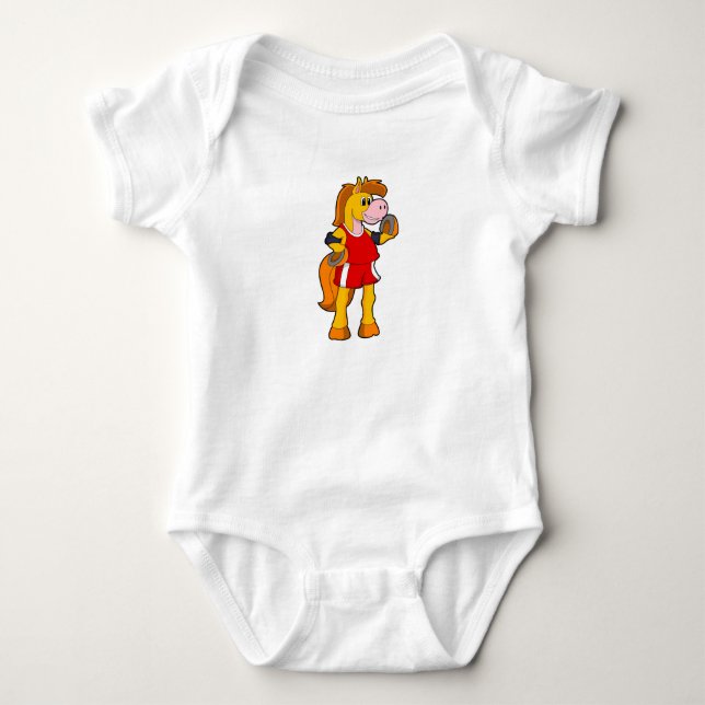 Horse as Runner Baby Bodysuit (Front)