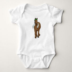 Horse as Runner with Towel Baby Bodysuit