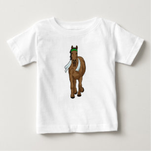 Horse as Runner with Towel Baby T-Shirt