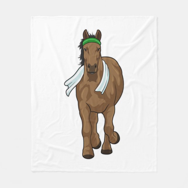 Horse as Runner with Towel Fleece Blanket (Front)