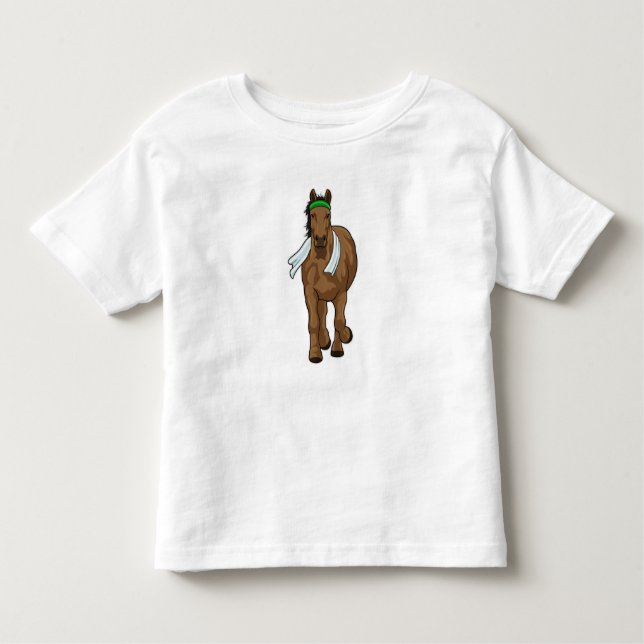 Horse as Runner with Towel Toddler T-Shirt (Front)