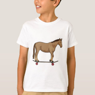 Horse as Skater on Skateboard T-Shirt