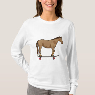 Horse as Skater on Skateboard T-Shirt