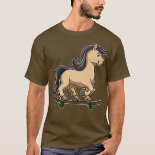 Horse as Skater with Skateboard 2 T-Shirt