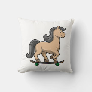 Horse as Skater with Skateboard Cushion