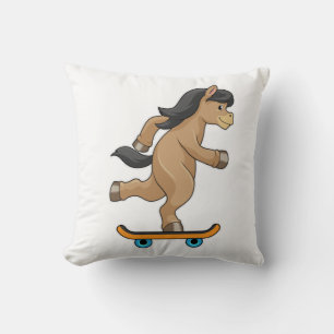 Horse as Skater with Skateboard Cushion
