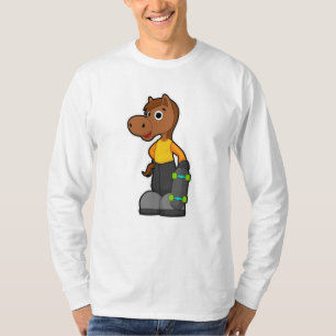 Horse as Skater with Skateboard T-Shirt
