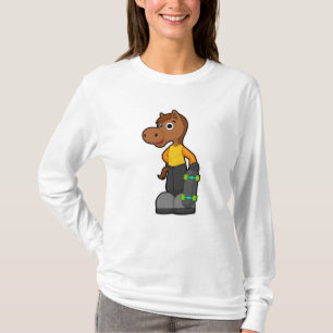 Horse as Skater with Skateboard T-Shirt