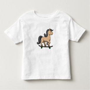 Horse as Skater with Skateboard Toddler T-Shirt