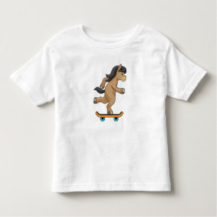 Horse as Skater with Skateboard Toddler T-Shirt