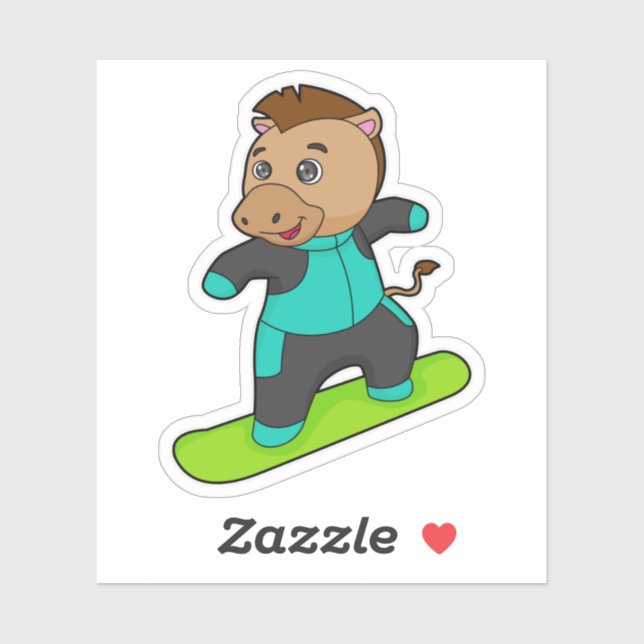 Horse as Snowboarder with Snowboard (Sheet)