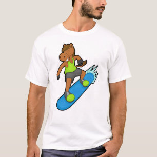 Horse as Snowboarder with Snowboard T-Shirt