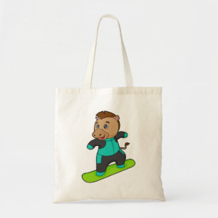 Horse as Snowboarder with Snowboard Tote Bag