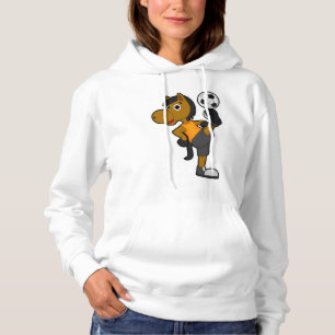 Horse as Soccer player with Soccer ball Hoodie