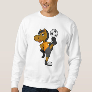 Horse as Soccer player with Soccer ball Sweatshirt