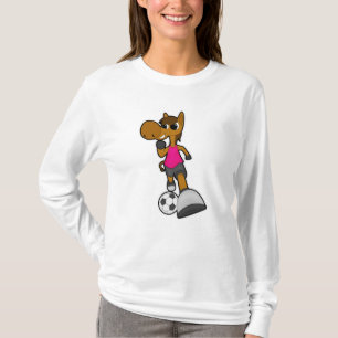 Horse as Soccer player with Soccer ball T-Shirt