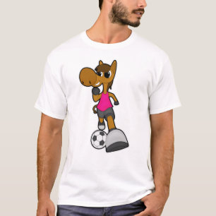 Horse as Soccer player with Soccer ball T-Shirt