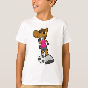 Horse as Soccer player with Soccer ball T-Shirt
